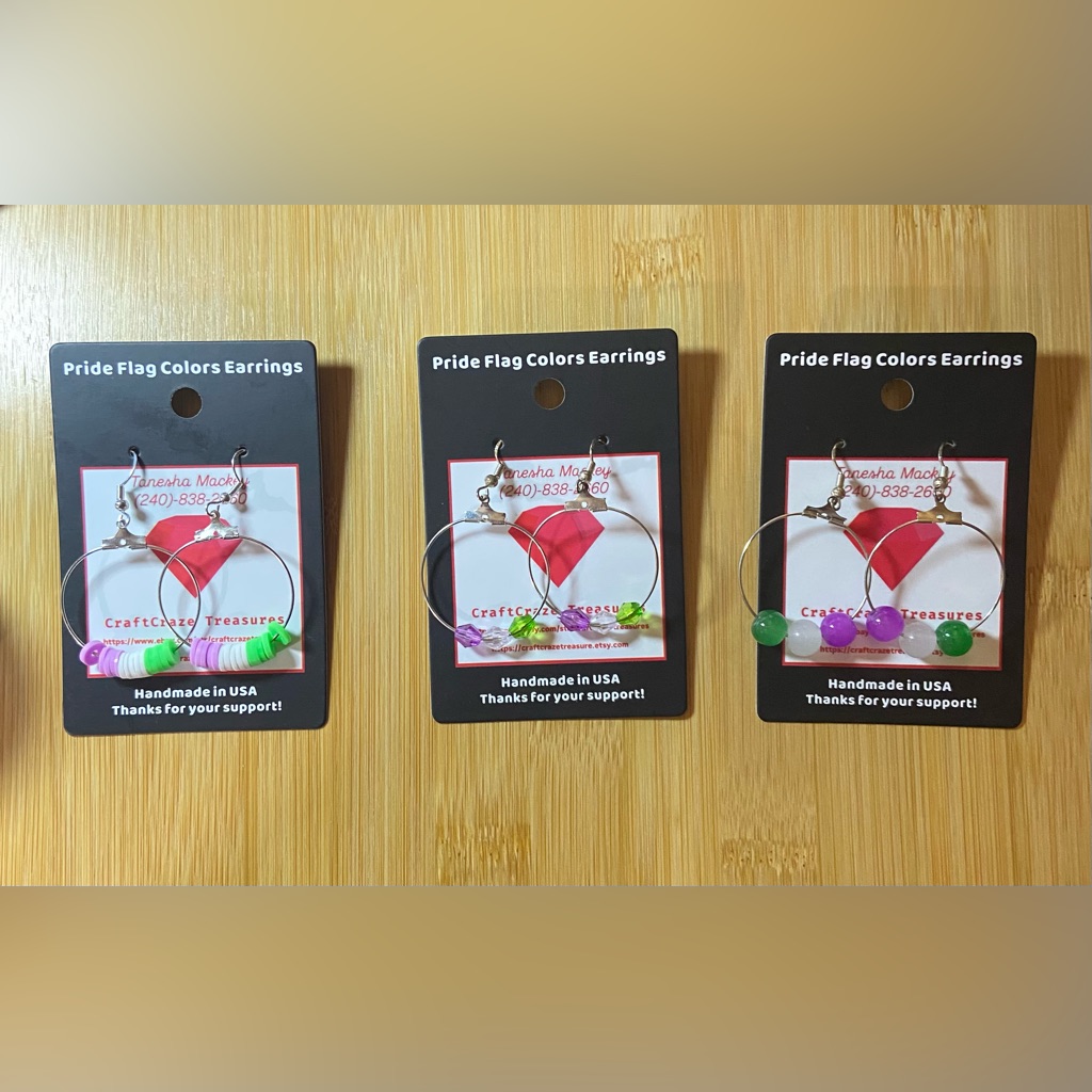Genderqueer Flag Colors Hoop Earrings